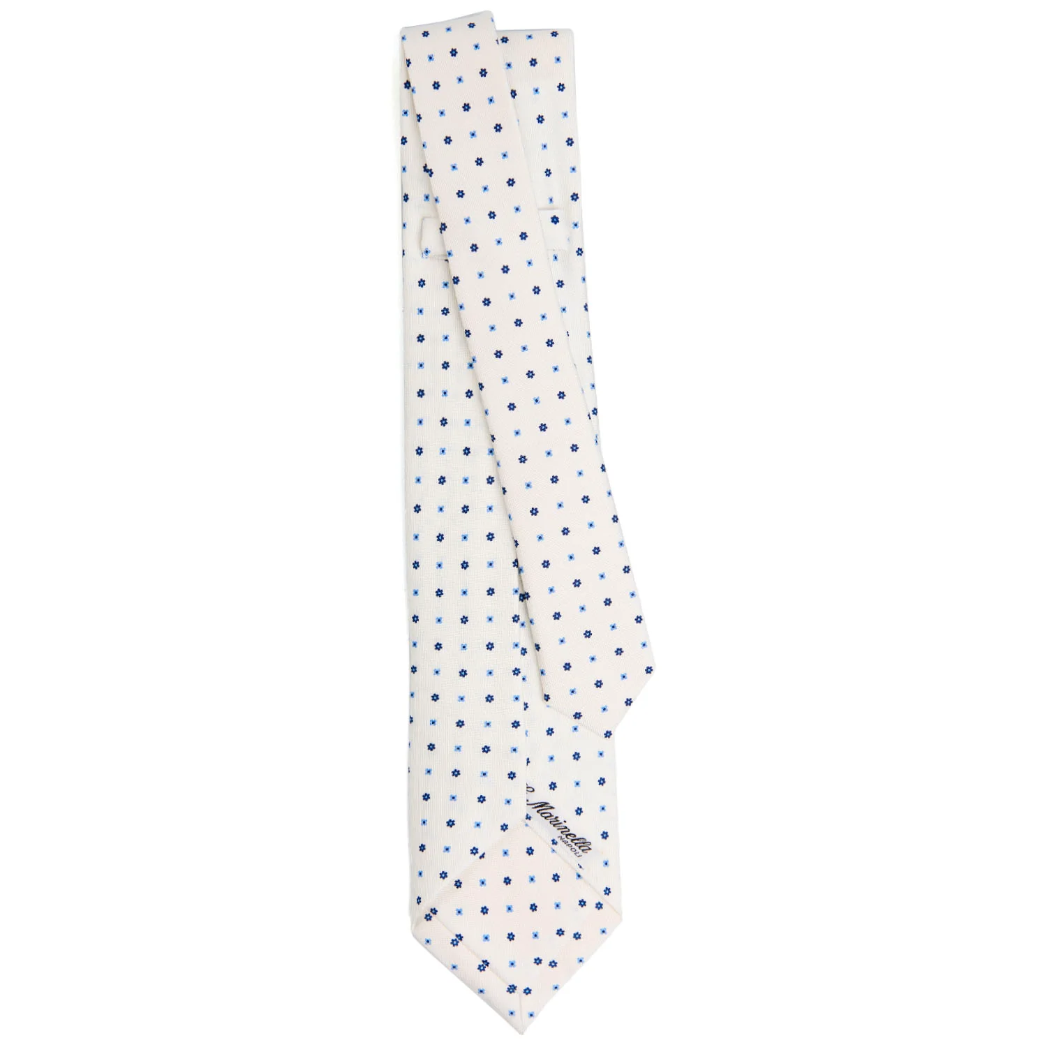 WHITE 9 FOLD SARTORIAL SILK TIE - Image 3
