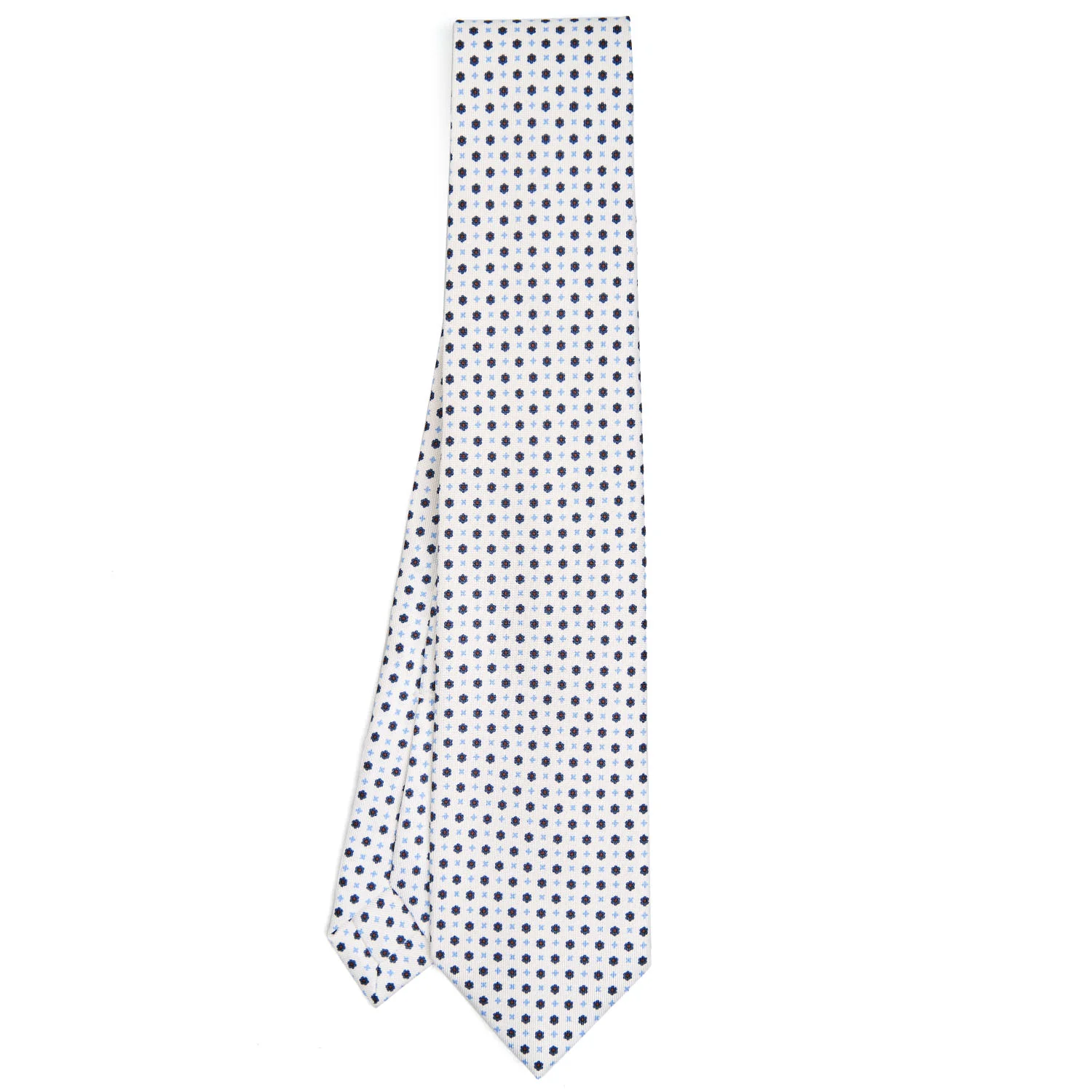 WHITE 9 FOLD SARTORIAL SILK TIE - Image 2