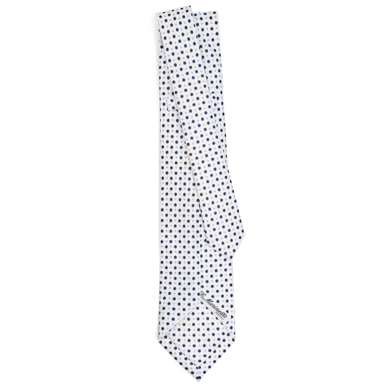 WHITE 9 FOLD SARTORIAL SILK TIE - Image 3