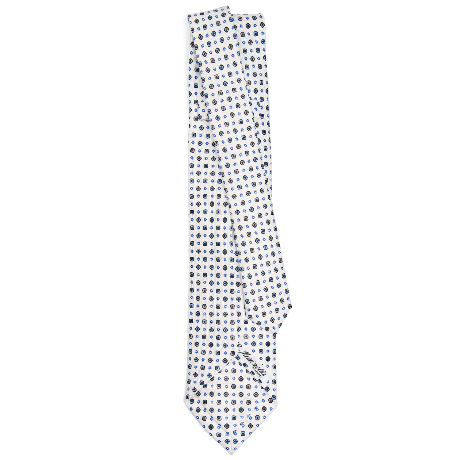 WHITE 9 FOLD SARTORIAL SILK TIE - Image 3