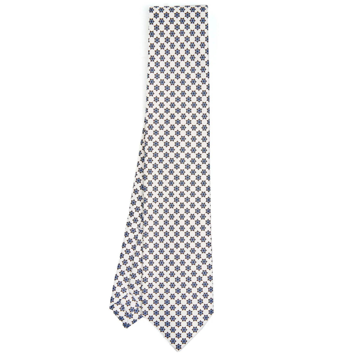 WHITE 9 FOLD SARTORIAL SILK TIE - Image 2