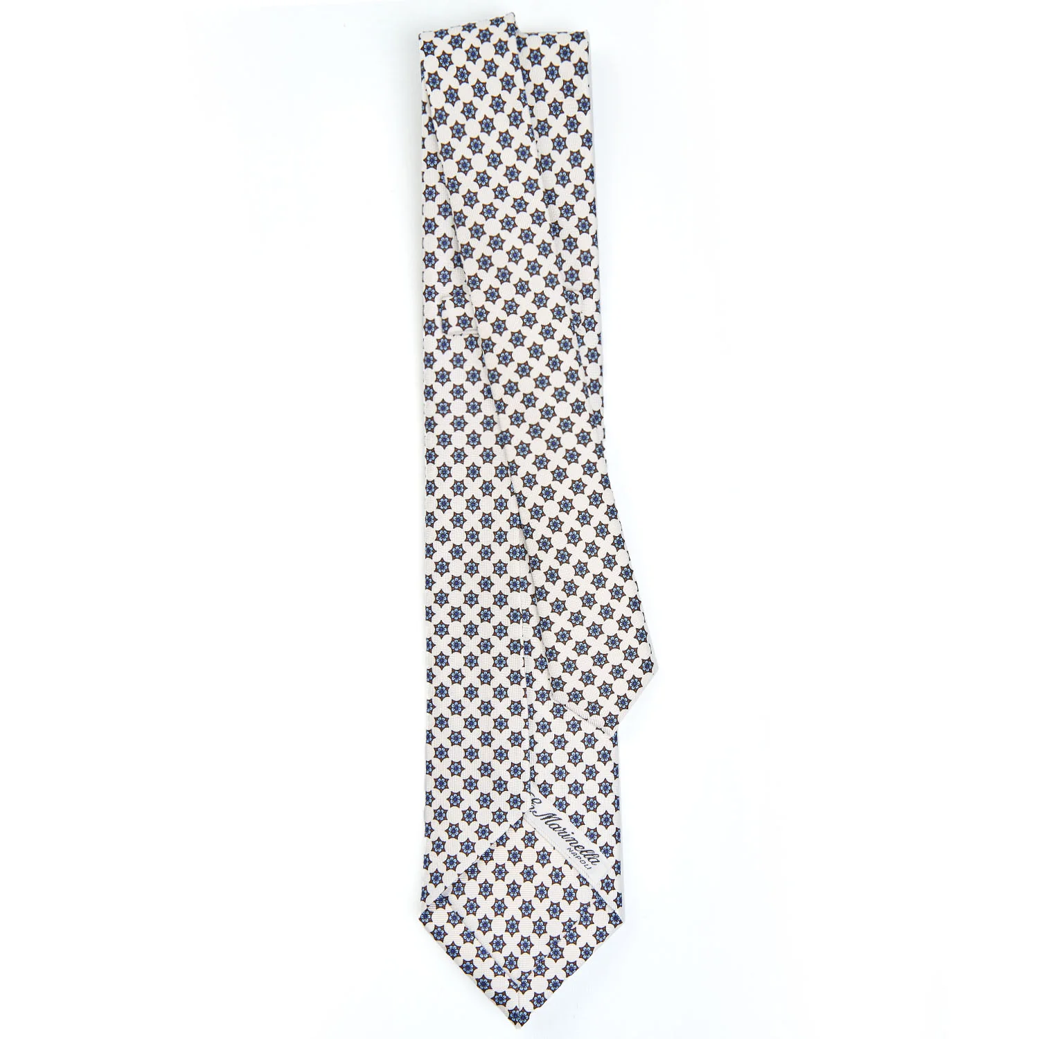 WHITE 9 FOLD SARTORIAL SILK TIE - Image 3