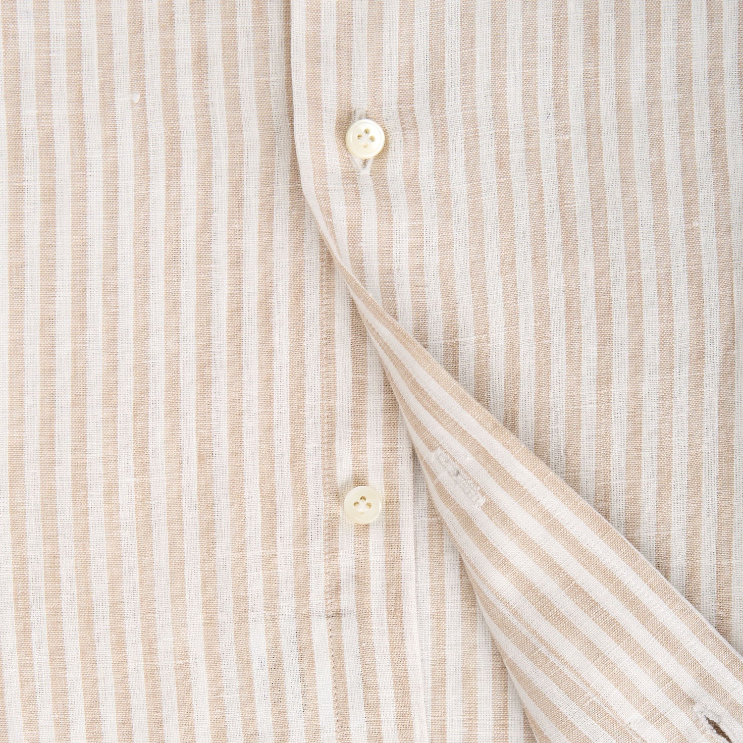 WHITE AND BEIGE LINEN SHIRT - Image 5