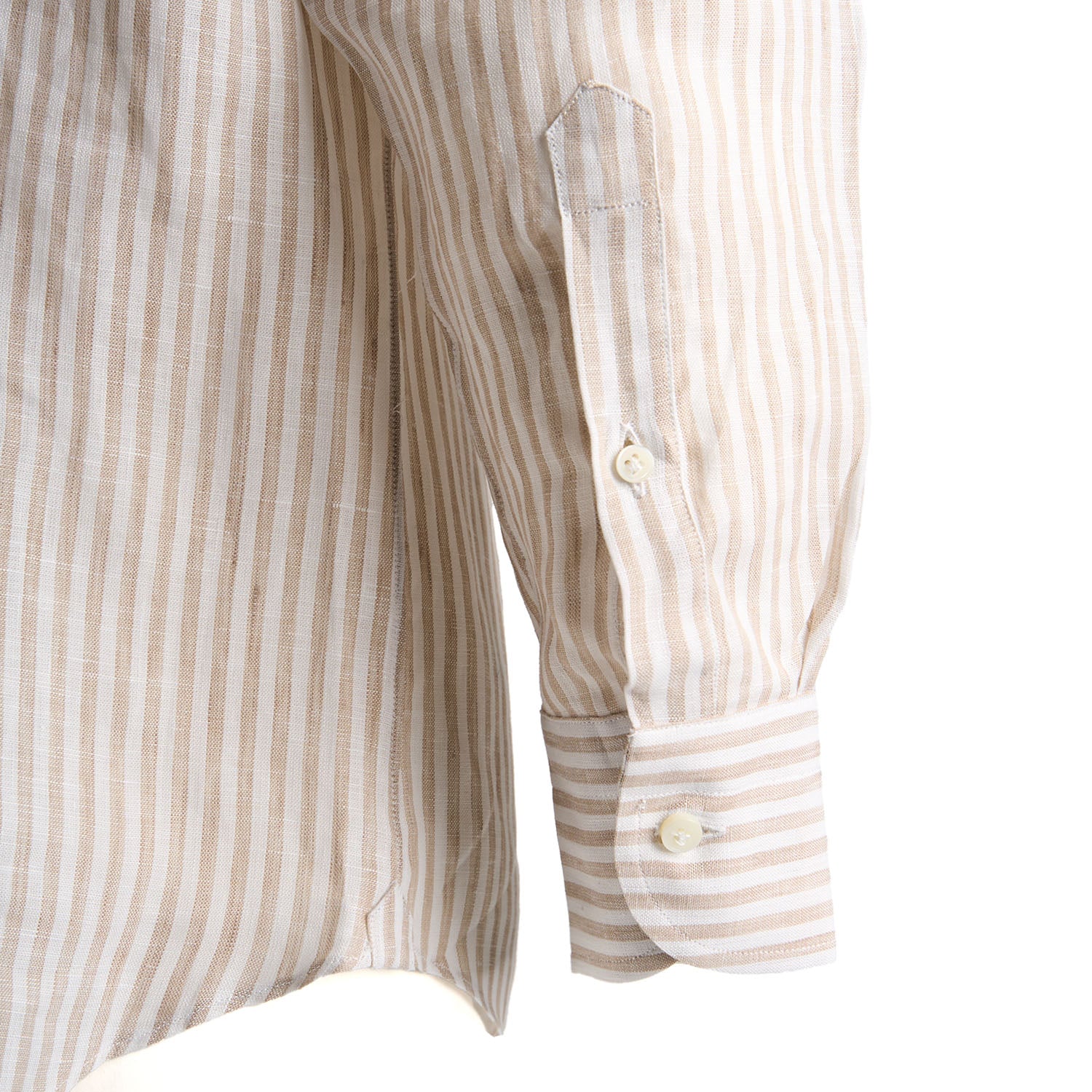 WHITE AND BEIGE LINEN SHIRT - Image 6