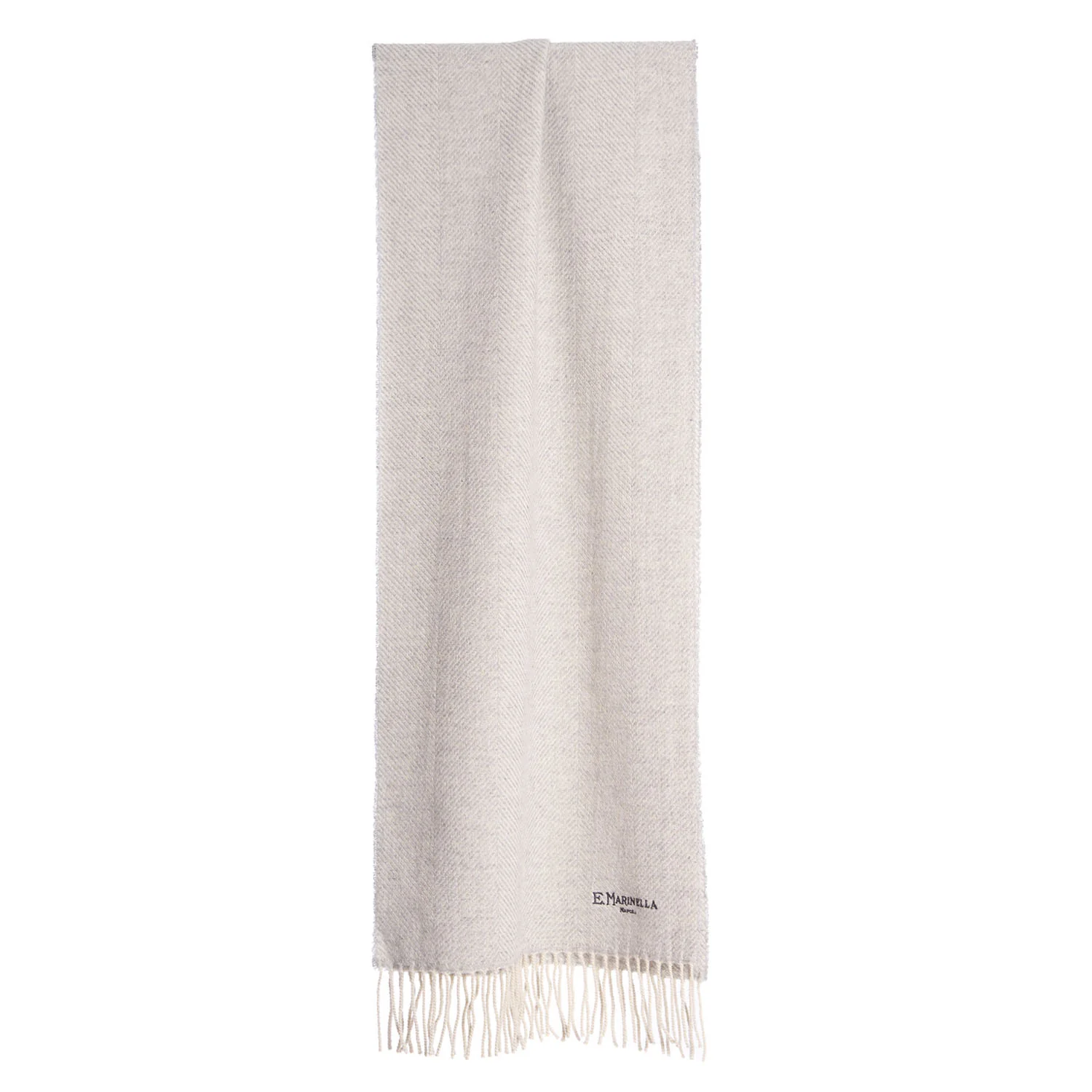WHITE FRINGED SCARF
