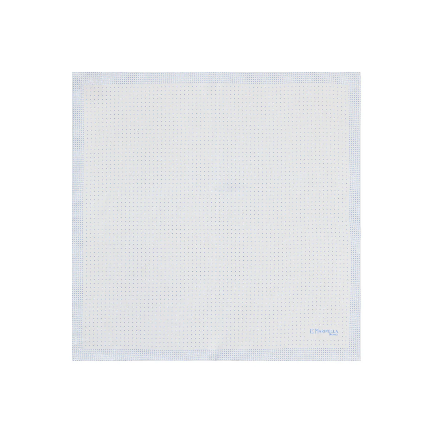 WHITE HAND-PRINTED SILK POCKET SQUARE