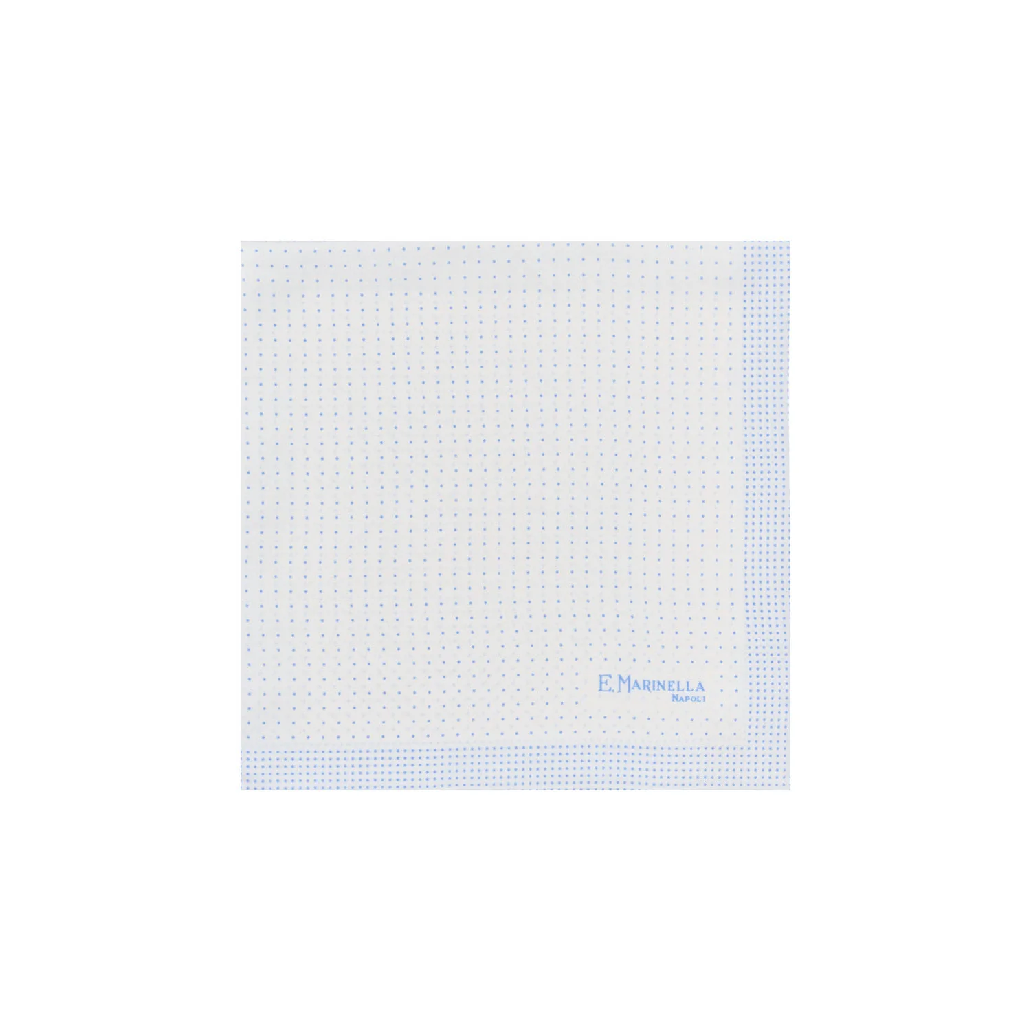 WHITE HAND-PRINTED SILK POCKET SQUARE - Image 2