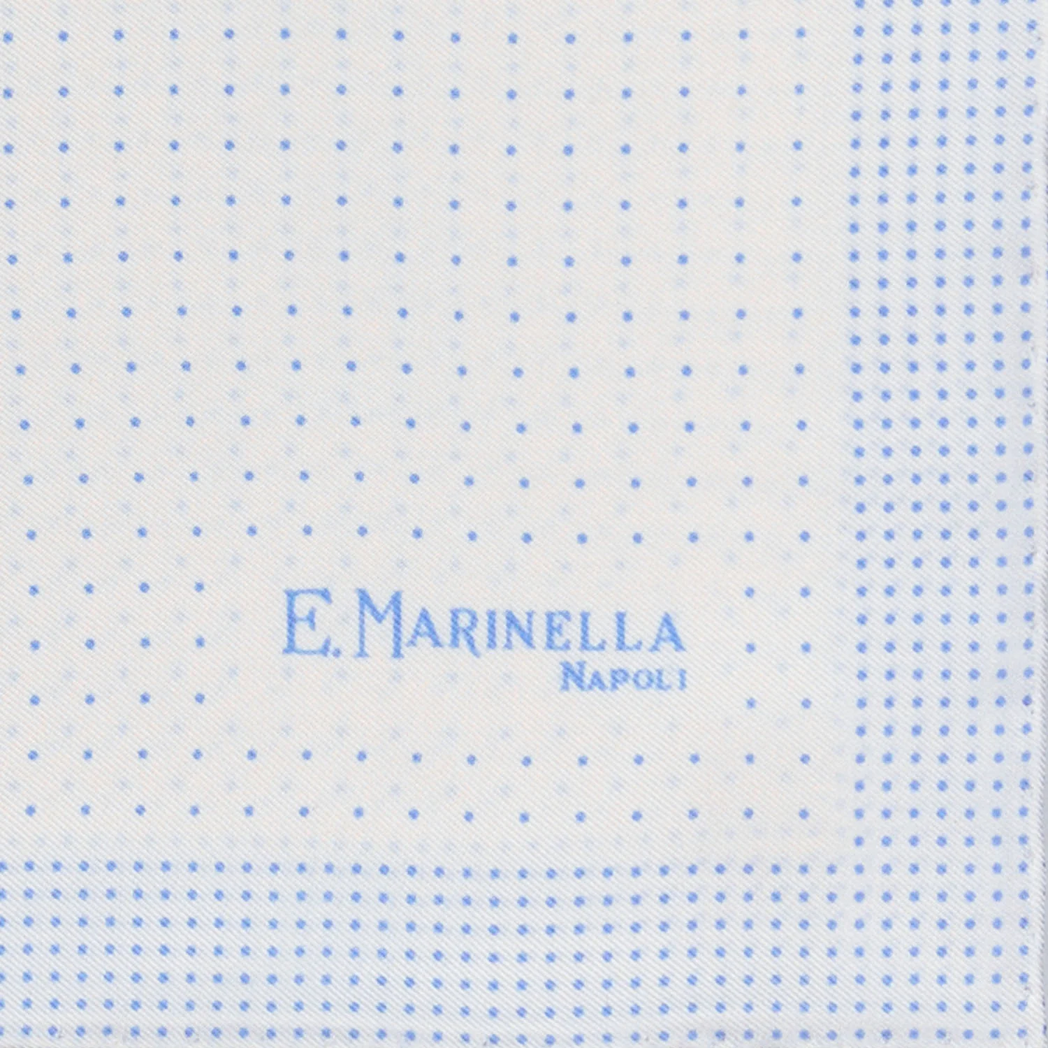WHITE HAND-PRINTED SILK POCKET SQUARE - Image 3