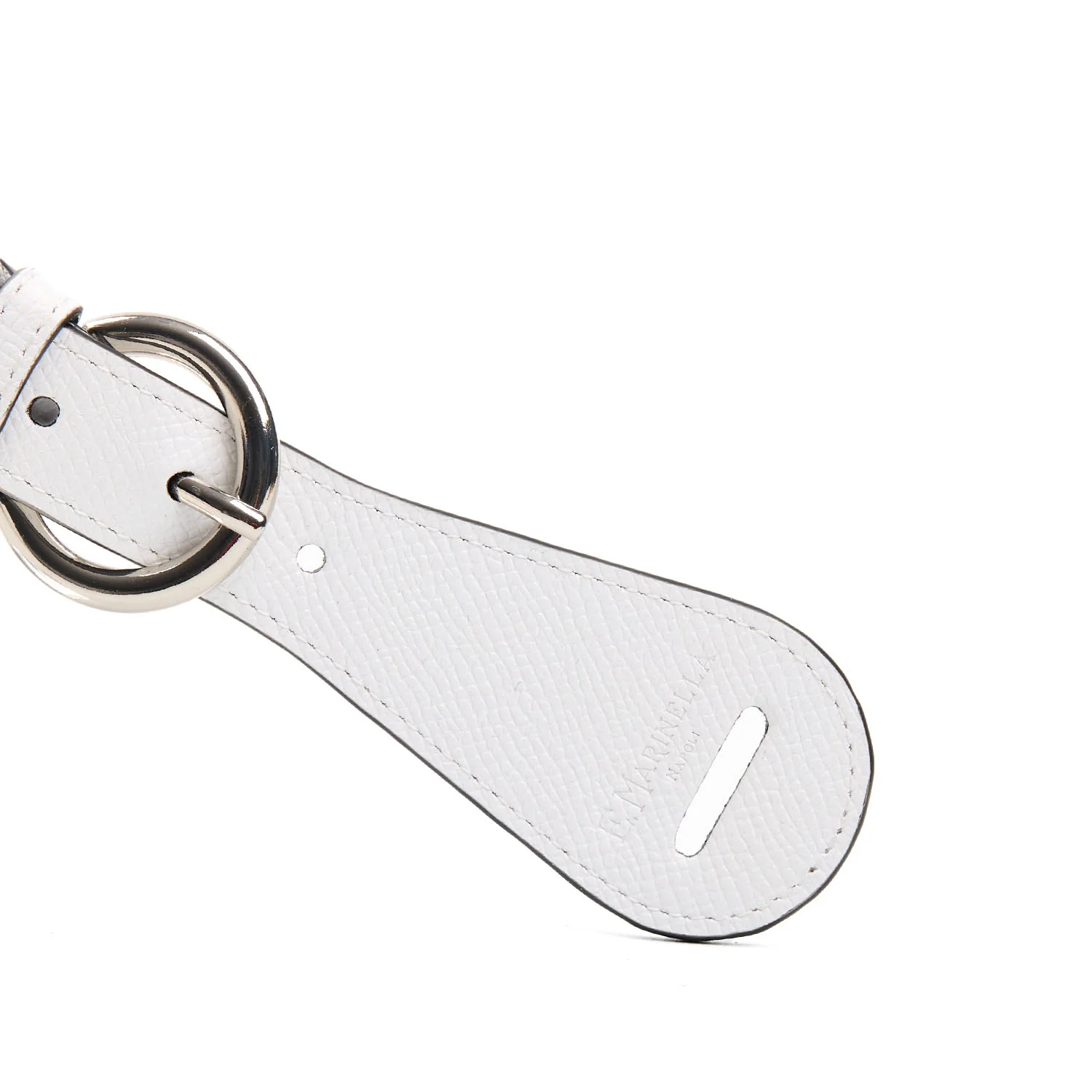 WHITE LEATHER SCARF-BUCKLE - Image 2