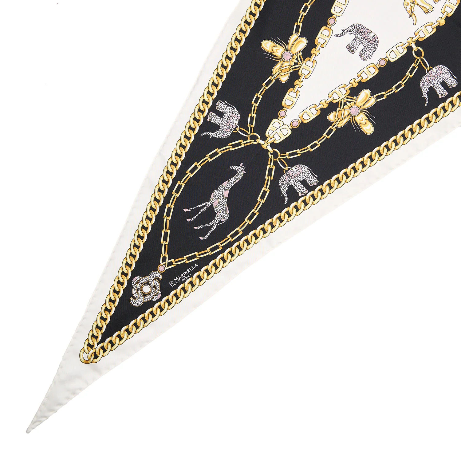 WHITE SILK DIAMOND SHAPE SCARF - Image 2