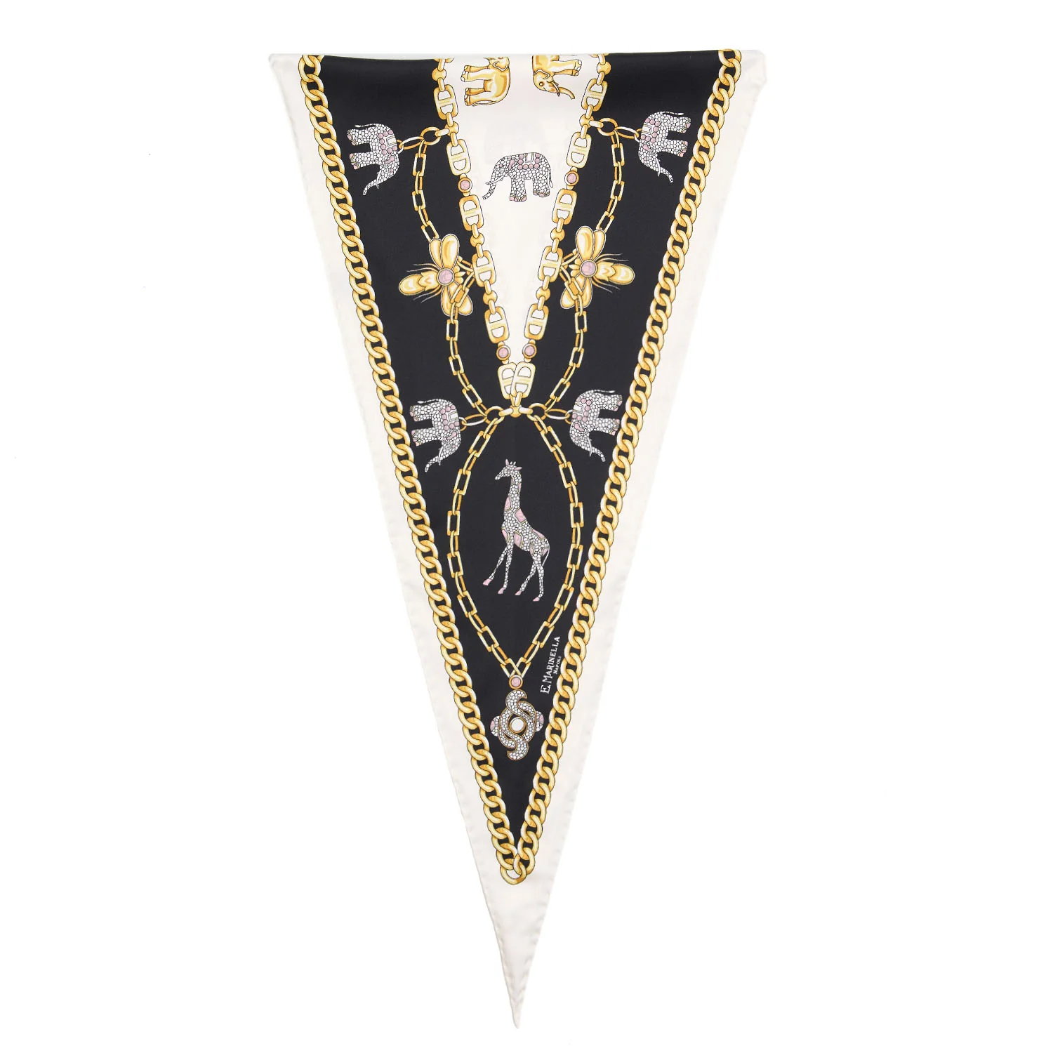 WHITE SILK DIAMOND SHAPE SCARF - Image 3