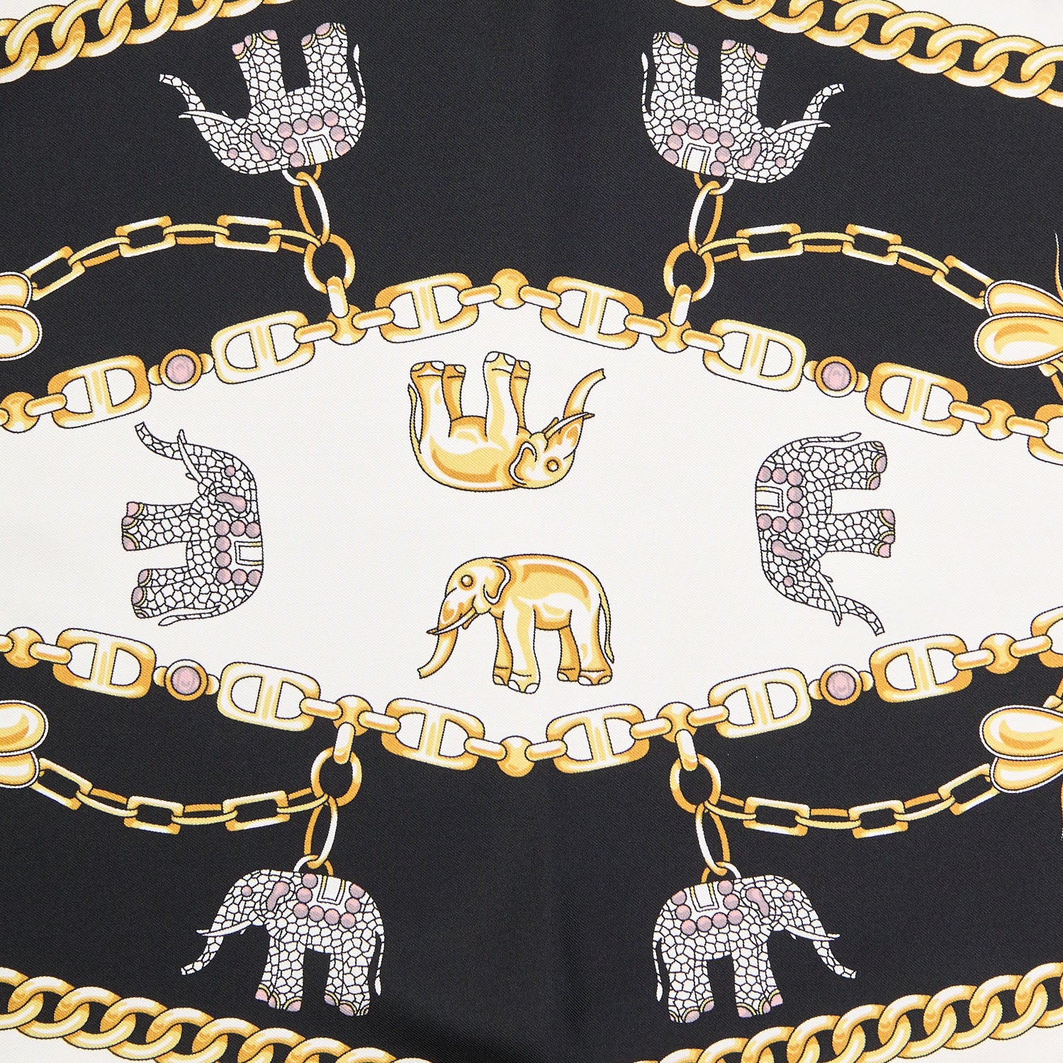 WHITE SILK DIAMOND SHAPE SCARF - Image 4