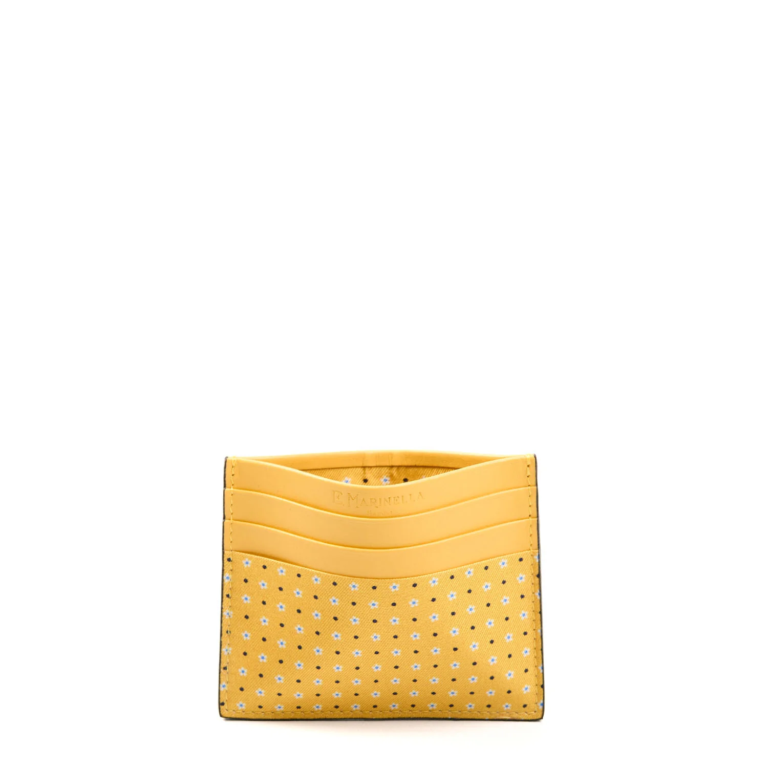 YELLOW LEATHER AND SILK CREDIT CARD HOLDER - Image 2
