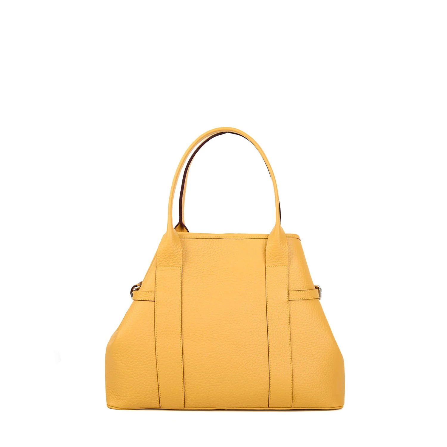 YELLOW MIDI TOTE BAG SIDE BUCKLES - Image 2