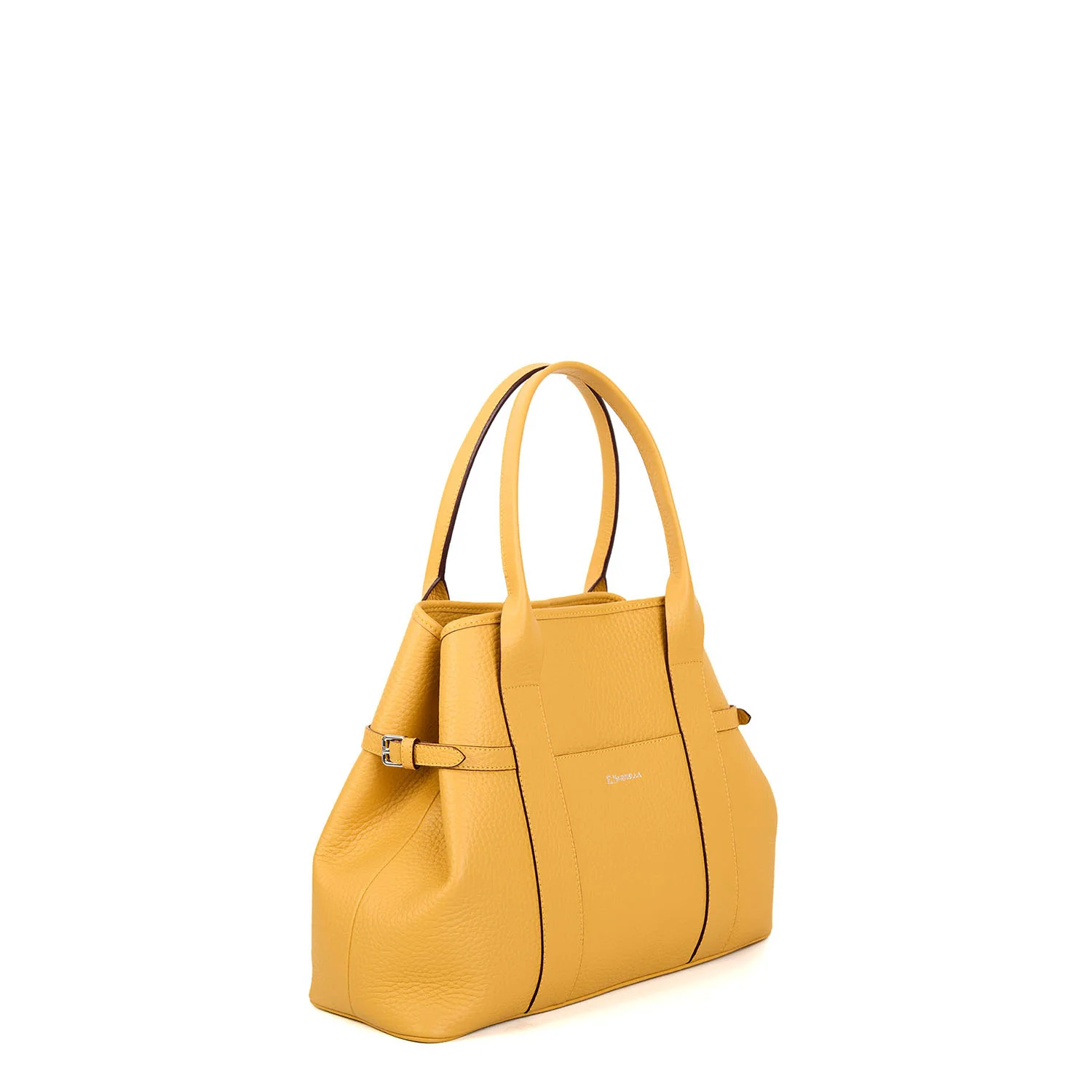 YELLOW MIDI TOTE BAG SIDE BUCKLES - Image 4