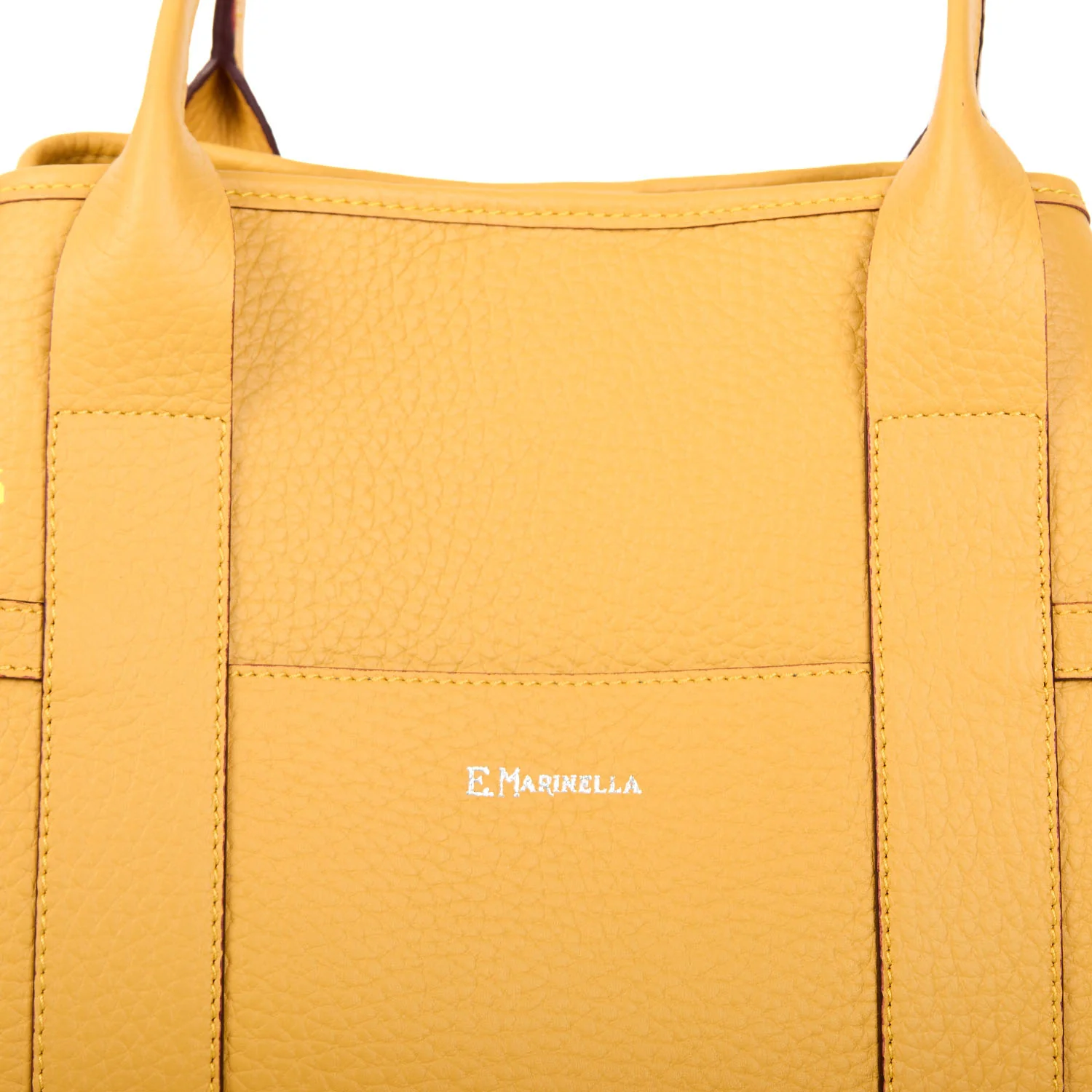 YELLOW MIDI TOTE BAG SIDE BUCKLES - Image 6
