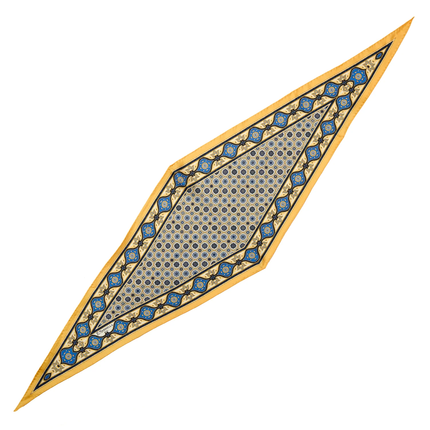 YELLOW SILK DIAMOND SHAPE SCARF