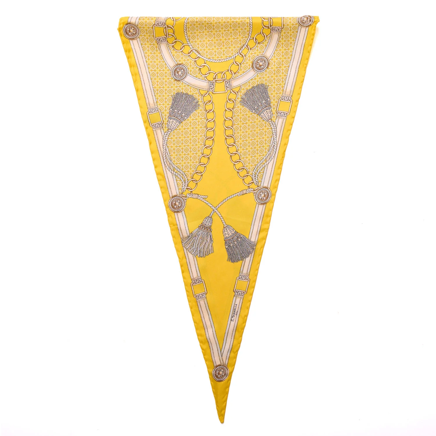 YELLOW SILK DIAMOND SHAPE SCARF - Image 3