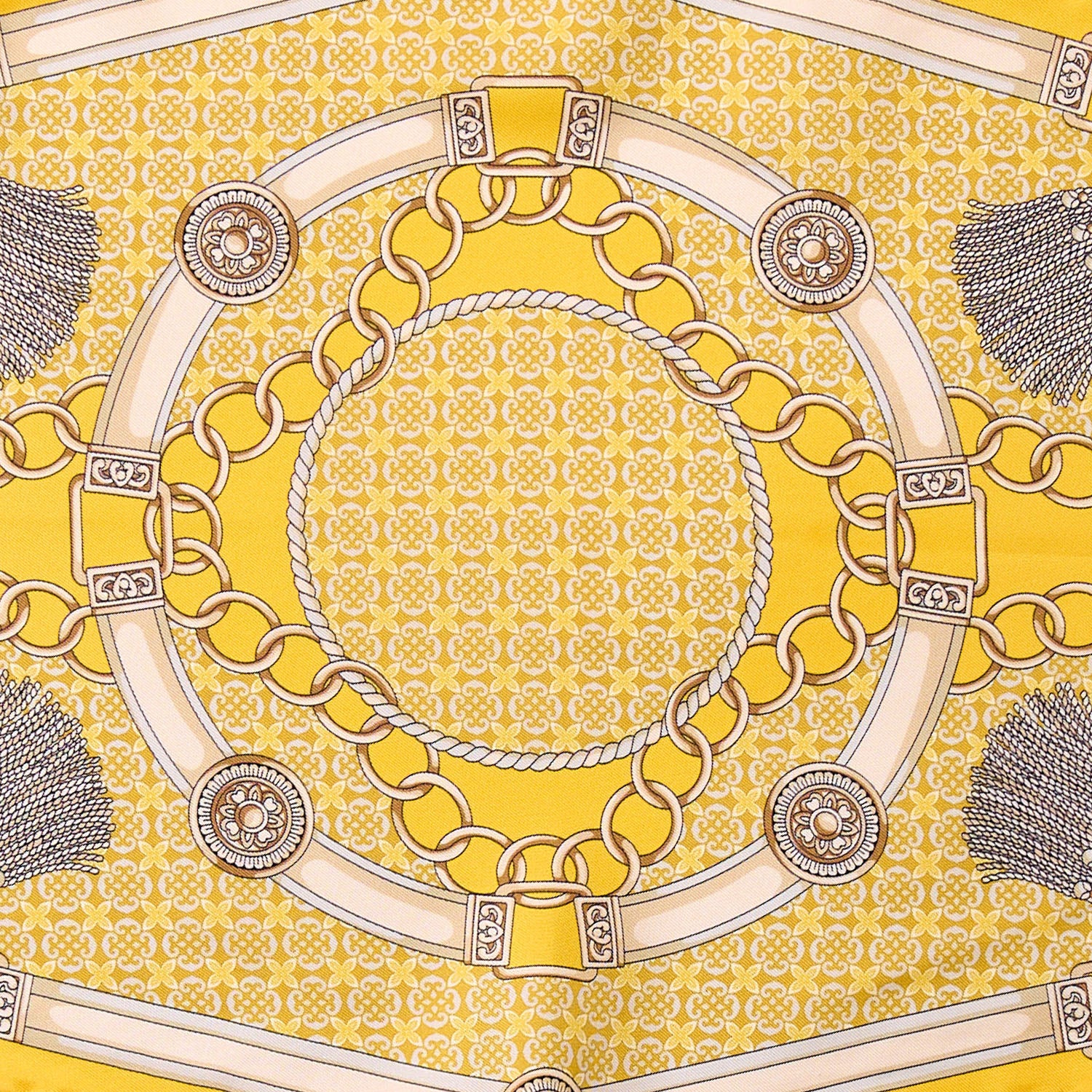 YELLOW SILK DIAMOND SHAPE SCARF - Image 4