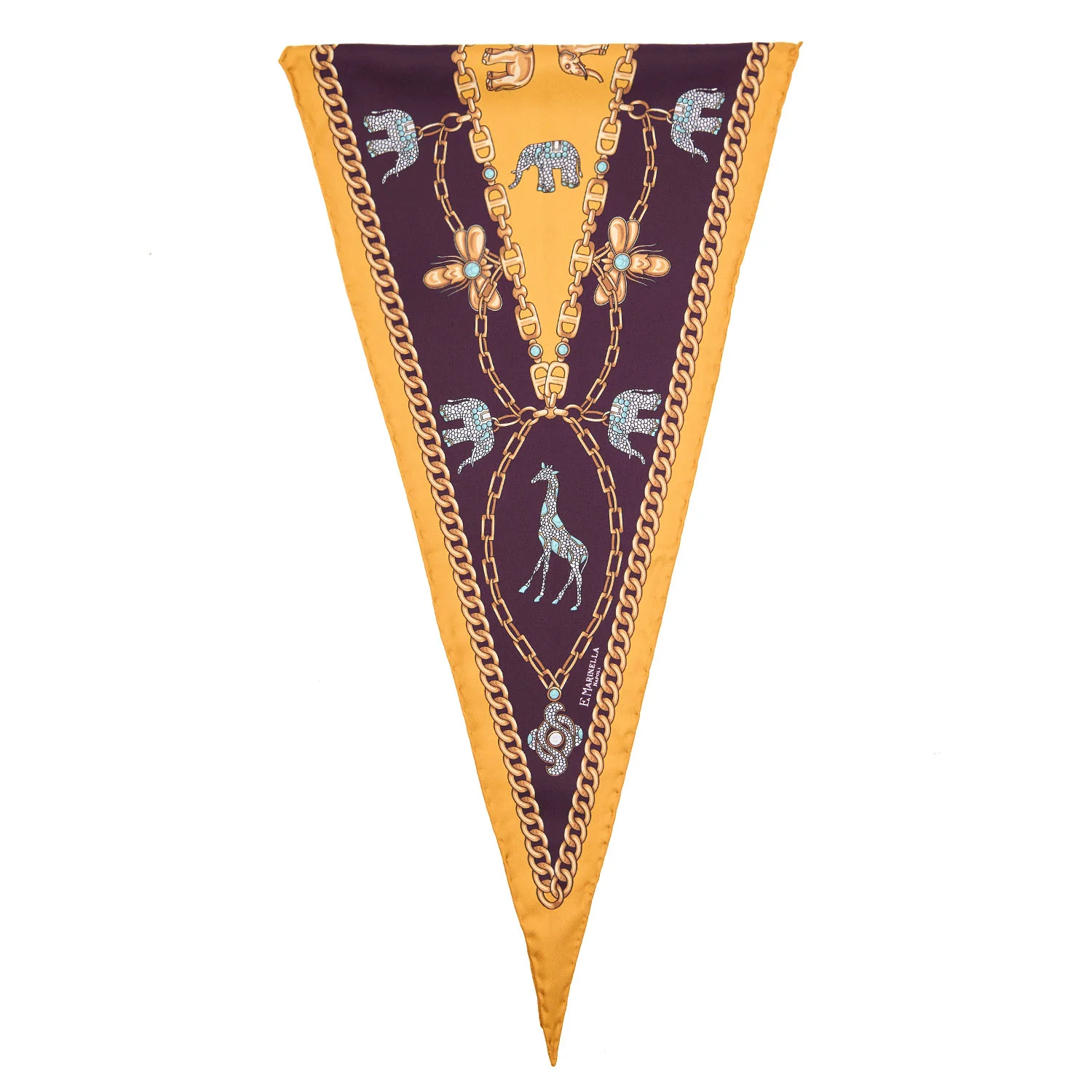YELLOW SILK DIAMOND SHAPE SCARF - Image 3