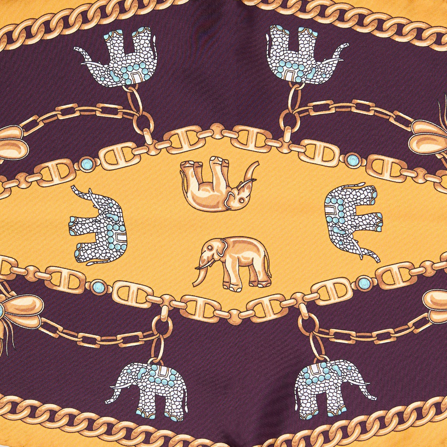 YELLOW SILK DIAMOND SHAPE SCARF - Image 4