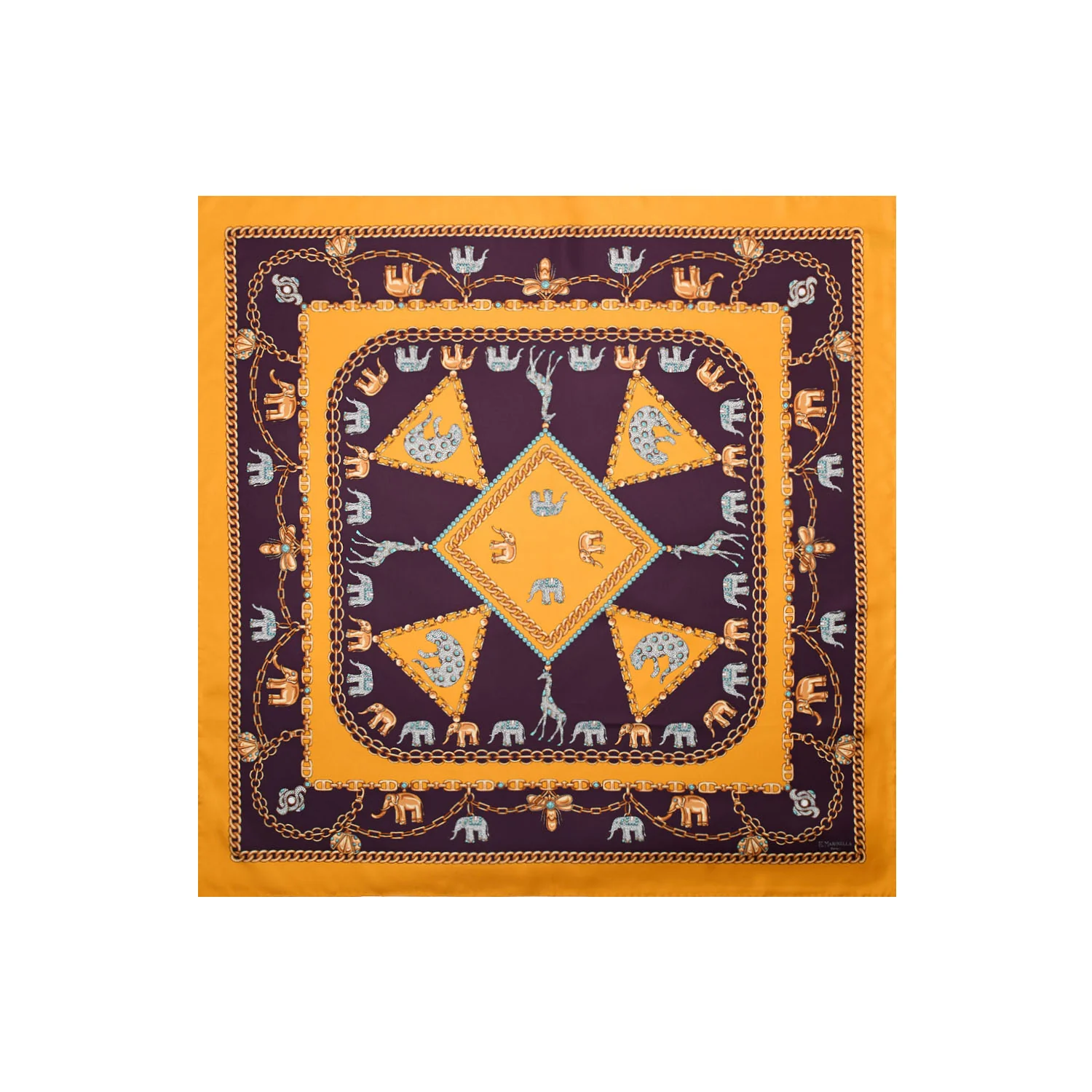 YELLOW SILK SCARF 90